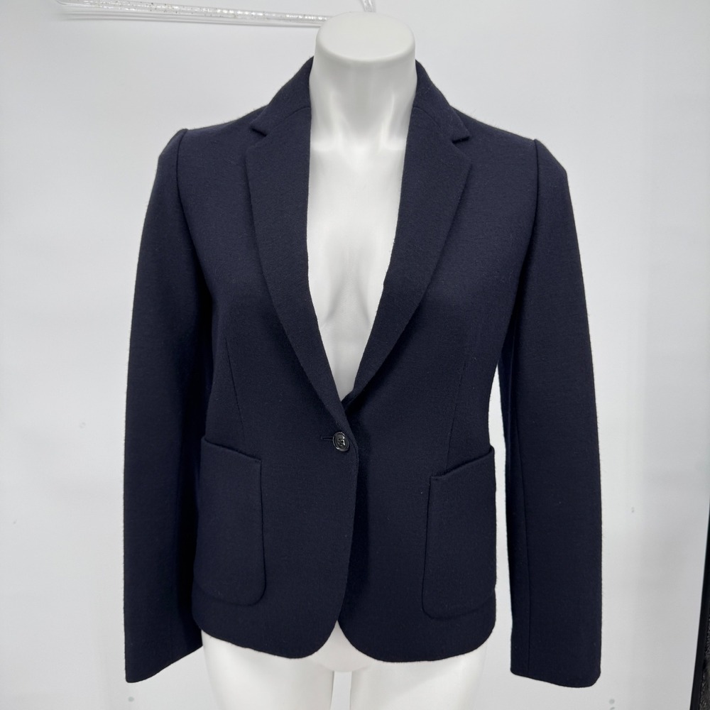 United Arrows Green Label Relaxing Blazer Women SZ 38 Black Wool Office Tailored